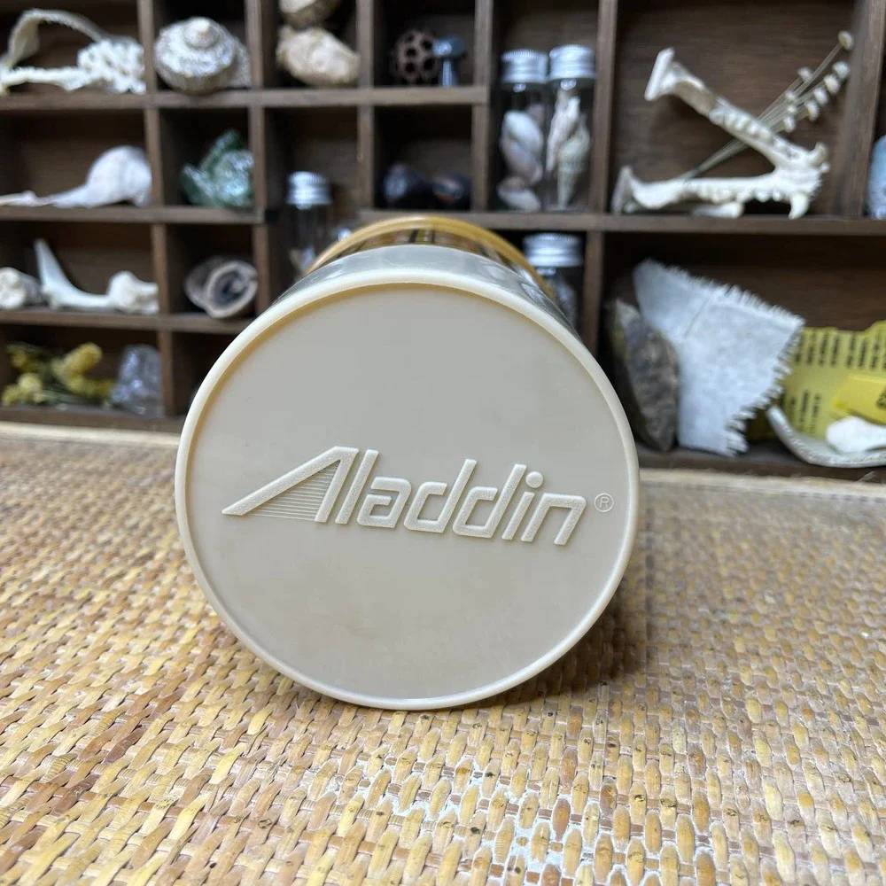 Vintage 80s Mustard Plaid Thermos Soup Beverages Double Walled by Aladdin - Picture 2 of 12